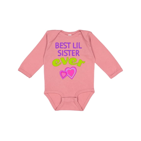 Inktastic Best Lil Sister Ever Girls Long Sleeve Baby Bodysuit