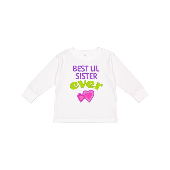 Inktastic Best Lil Sister Ever Girls Long Sleeve Toddler T-Shirt