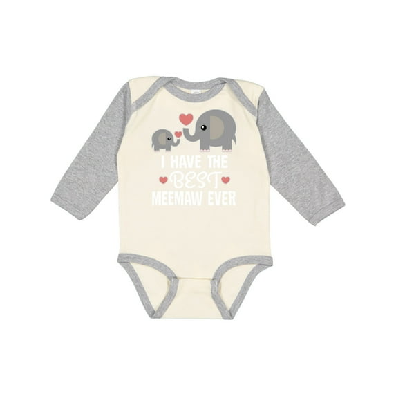 Inktastic Best Meemaw Ever Grandkids Gift Boys or Girls Long Sleeve Baby Bodysuit