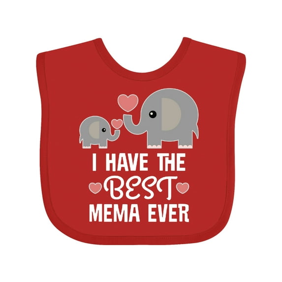 Inktastic Best Mema Ever Grandchild Boys or Girls Baby Bib