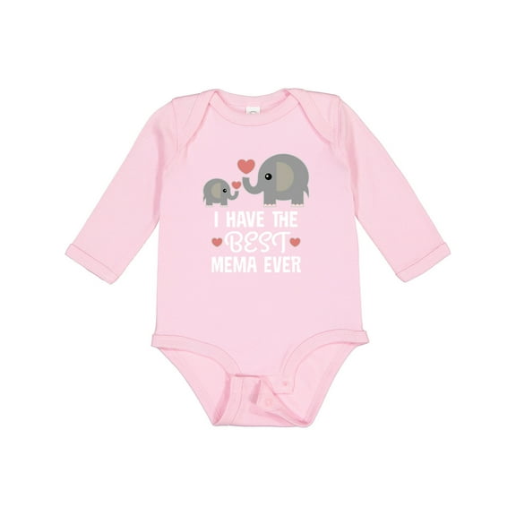 Inktastic Best Mema Ever Grandchild Boys or Girls Long Sleeve Baby Bodysuit