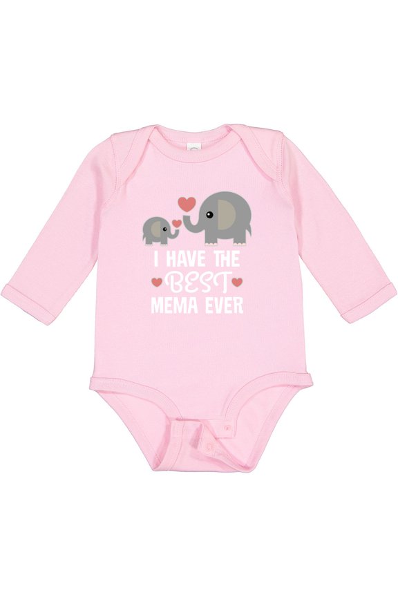 Best Mema Ever Grandchild Boys or Girls Long Sleeve Baby Bodysuit