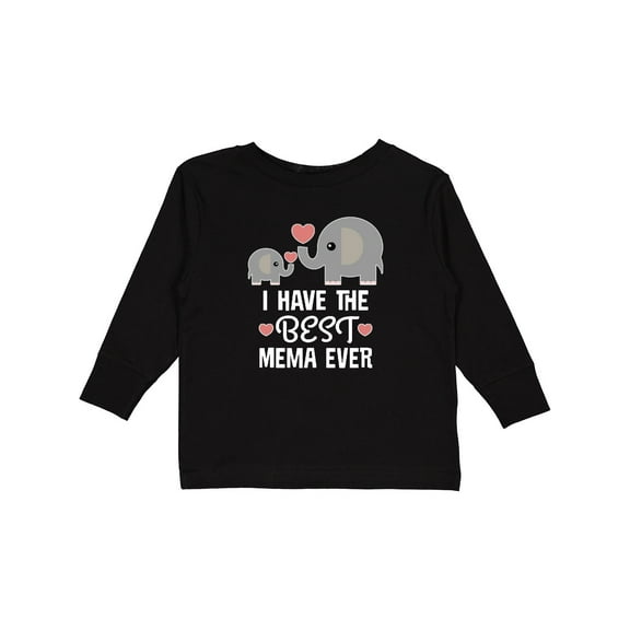 Inktastic Best Mema Ever Grandchild Gift Boys or Girls Long Sleeve Toddler T-Shirt