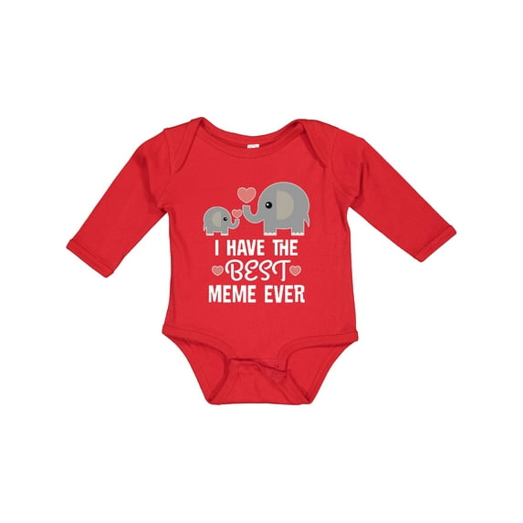 Inktastic Best Meme Ever Grandchild Boys or Girls Long Sleeve Baby Bodysuit