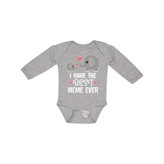 Inktastic Best Meme Ever Grandchild Boys or Girls Long Sleeve Baby Bodysuit