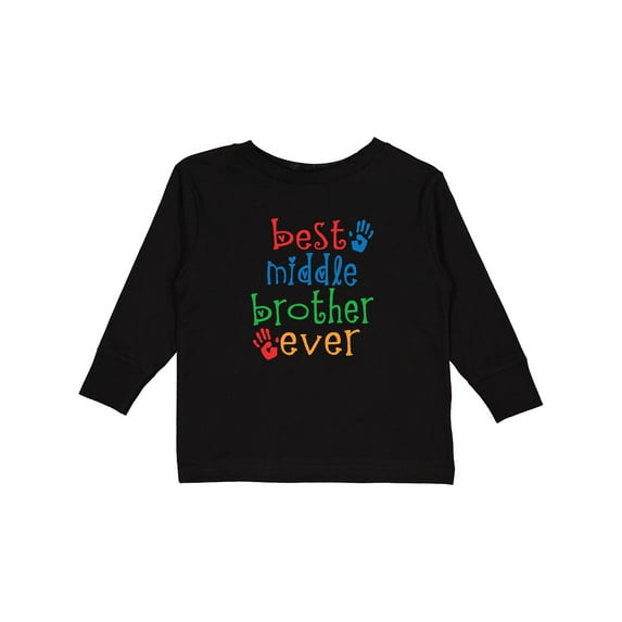 Inktastic Best Middle Brother Ever Little Boy Boys Long Sleeve Toddler T-Shirt