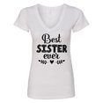 thumbnail image 1 of Inktastic Best Sister Ever Women's V-Neck T-Shirt, 1 of 5