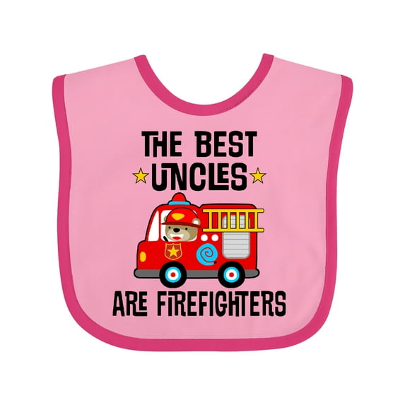 Inktastic Best Uncles Are Firefighters Boys or Girls Baby Bib