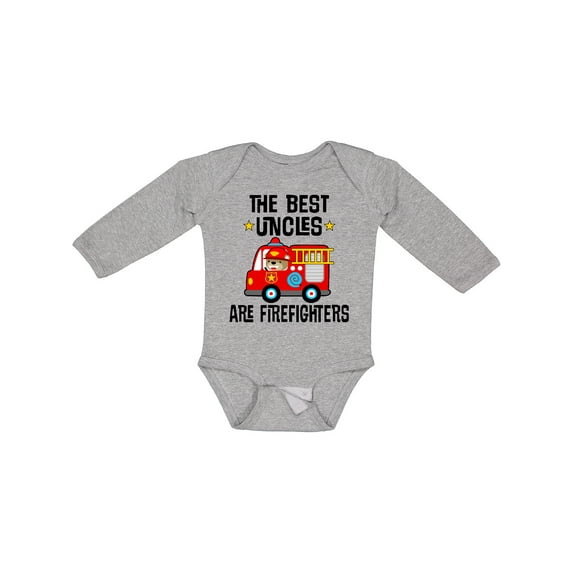 Inktastic Best Uncles Are Firefighters Boys or Girls Long Sleeve Baby Bodysuit