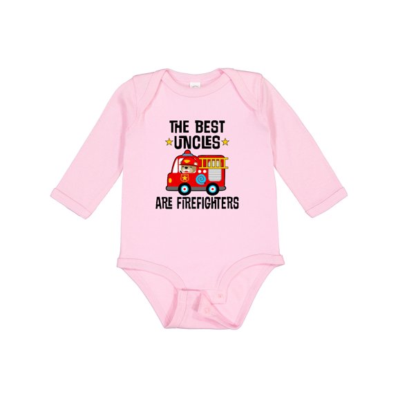 Inktastic Best Uncles Are Firefighters Boys or Girls Long Sleeve Baby Bodysuit