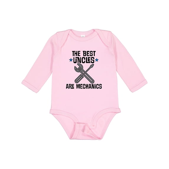 Inktastic Best Uncles Are Mechanics Boys or Girls Long Sleeve Baby Bodysuit