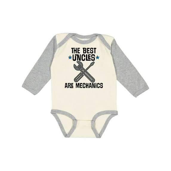 Inktastic Best Uncles Are Mechanics Boys or Girls Long Sleeve Baby Bodysuit