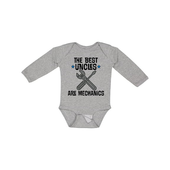 Inktastic Best Uncles Are Mechanics Boys or Girls Long Sleeve Baby Bodysuit
