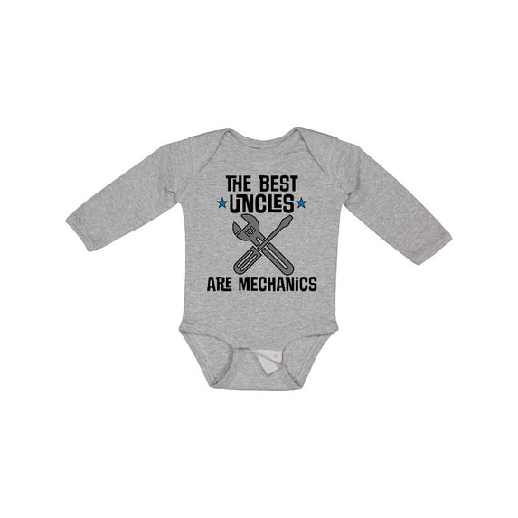 Inktastic Best Uncles Are Mechanics Boys or Girls Long Sleeve Baby Bodysuit