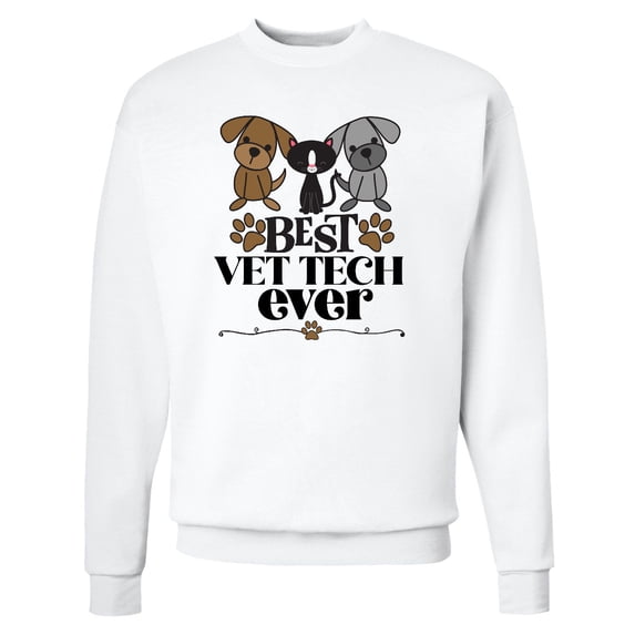 Inktastic Best Vet Tech Veterinary Technician Adult Sweatshirt