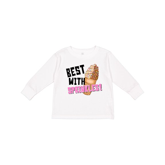 Inktastic Best with Sprinkles Ice Cream Twist Cone Boys or Girls Long Sleeve Toddler T-Shirt