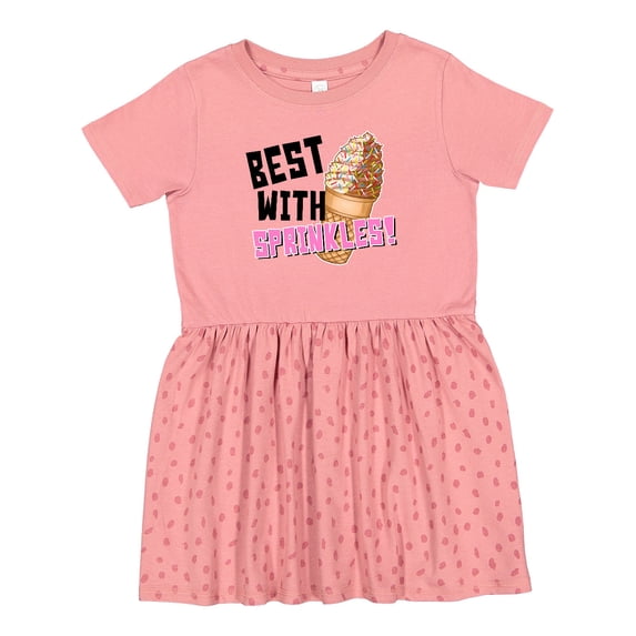 Inktastic Best with Sprinkles Ice Cream Twist Cone Girls Toddler Dress
