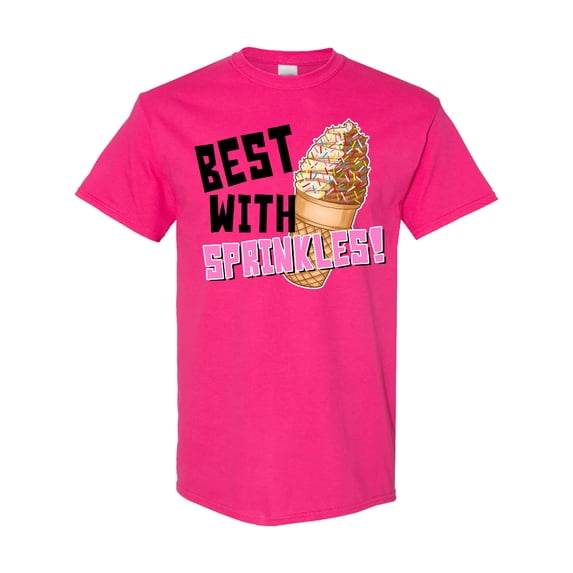 Inktastic Best with Sprinkles Ice Cream Twist Cone T-Shirt