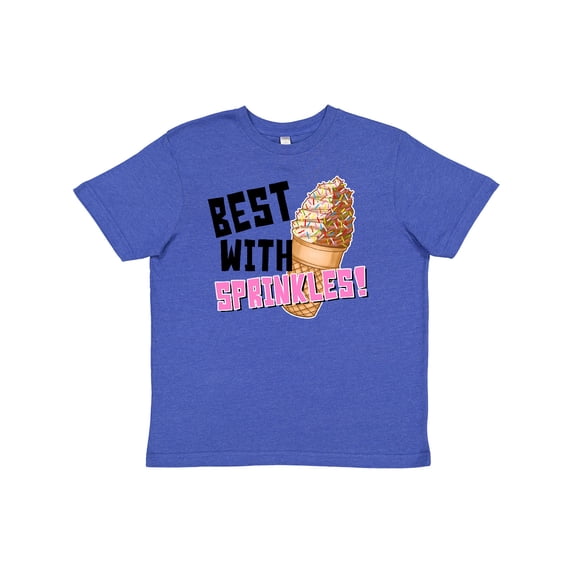 Inktastic Best with Sprinkles Ice Cream Twist Cone Youth T-Shirt