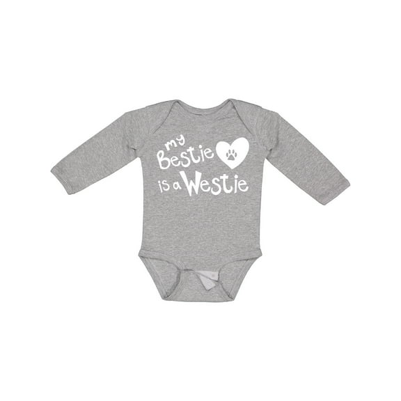 Inktastic Bestie Westie Boys or Girls Long Sleeve Baby Bodysuit