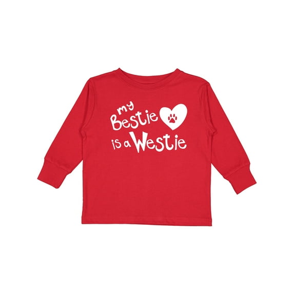 Inktastic Bestie Westie Boys or Girls Long Sleeve Toddler T-Shirt
