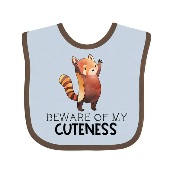 Inktastic Beware of My Cuteness Cute Red Panda Boys or Girls Baby Bib