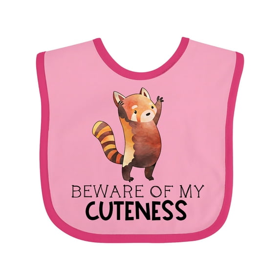 Inktastic Beware of My Cuteness Cute Red Panda Boys or Girls Baby Bib