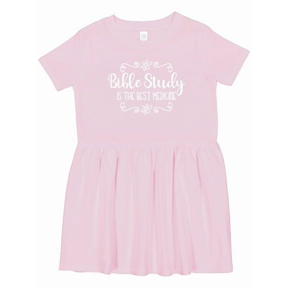 Inktastic Bible Study Best Medicine Wht Girls Toddler Dress
