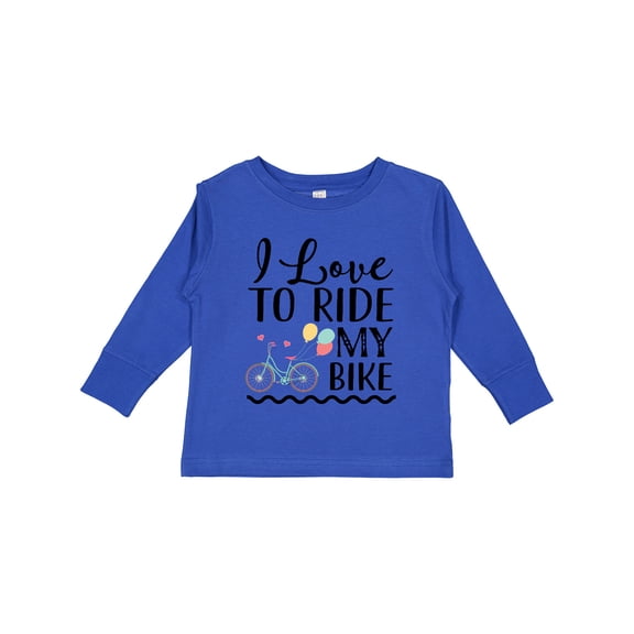 Inktastic Bicycle I Love to Ride My Bike Girls Long Sleeve Toddler T-Shirt
