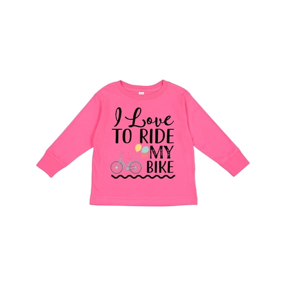 Inktastic Bicycle I Love to Ride My Bike Girls Long Sleeve Toddler T-Shirt