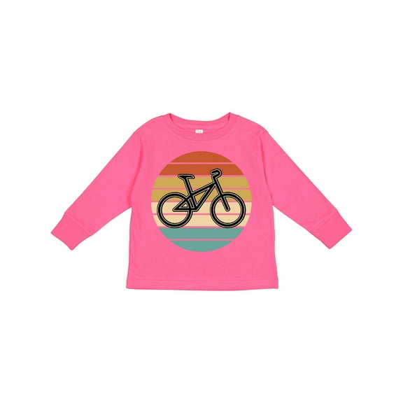 Inktastic Bicycle Vintage Cyclist Sunset Boys or Girls Long Sleeve Toddler T-Shirt