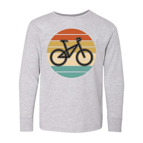 Inktastic Bicycle Vintage Cyclist Sunset Long Sleeve Youth T-Shirt