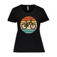 thumbnail image 1 of Inktastic Bicycle Vintage Cyclist Sunset Women's Plus Size T-Shirt, 1 of 5