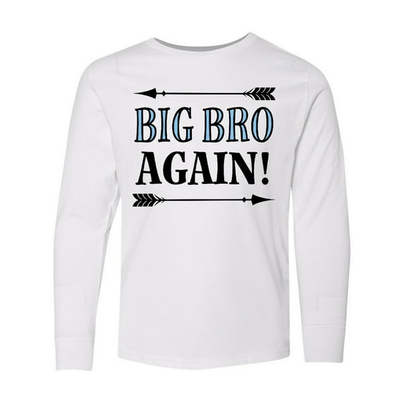 Inktastic Big Bro Again Announcement Boys Long Sleeve Youth T-Shirt