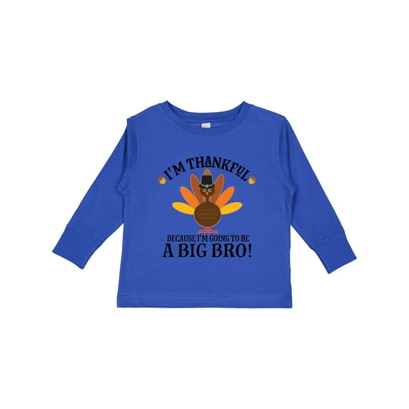 Inktastic Big Bro Announcement Thanksgiving Brother Boys Long Sleeve Toddler T-Shirt