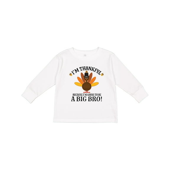Inktastic Big Bro Announcement Thanksgiving Brother Boys Long Sleeve Toddler T-Shirt
