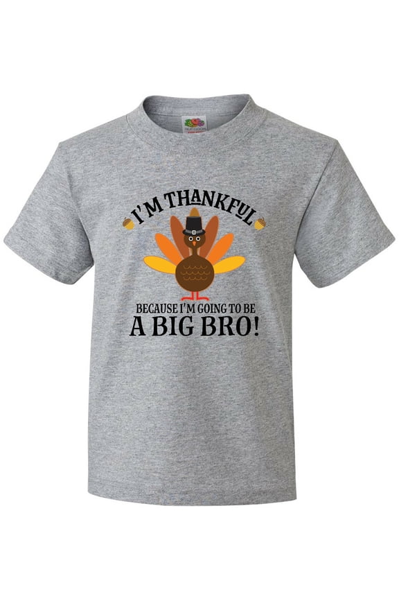 Big Bro Announcement Thanksgiving Brother Youth T-Shirt