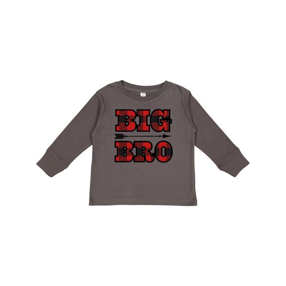 Inktastic Big Bro Buffalo Plaid Brother Boys Long Sleeve Toddler T-Shirt