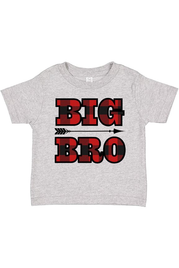 Big Bro Buffalo Plaid Brother Boys Toddler T-Shirt