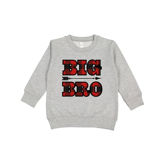 Inktastic Big Bro Buffalo Plaid Brother Toddler Sweatshirt