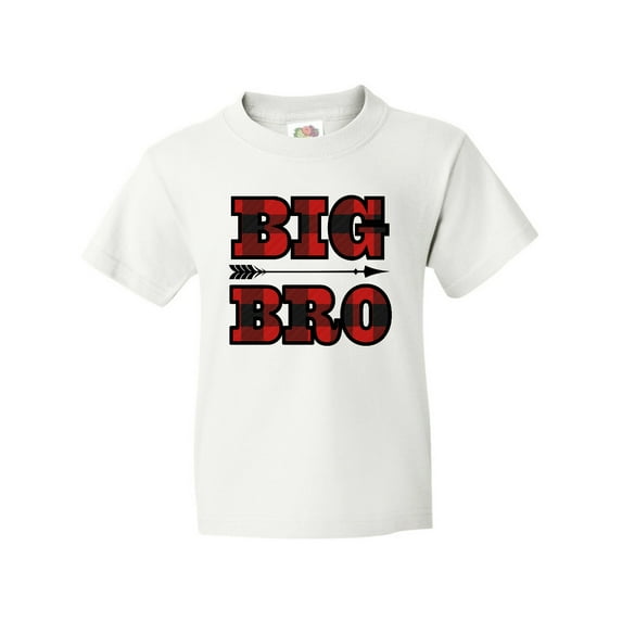 Inktastic Big Bro Buffalo Plaid Brother Youth T-Shirt