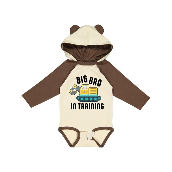 Inktastic Big Bro in Training with Bulldozer Boys Long Sleeve Baby Bodysuit