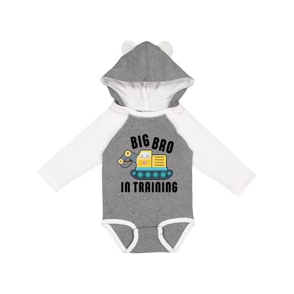 Inktastic Big Bro in Training with Bulldozer Boys Long Sleeve Baby Bodysuit
