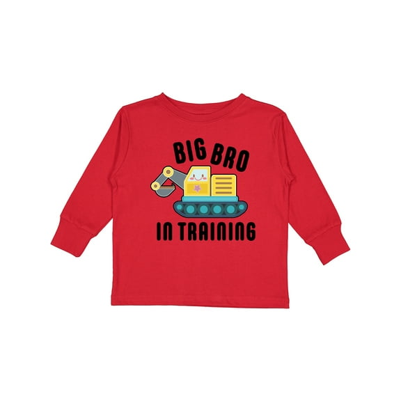 Inktastic Big Bro in Training with Bulldozer Boys Long Sleeve Toddler T-Shirt
