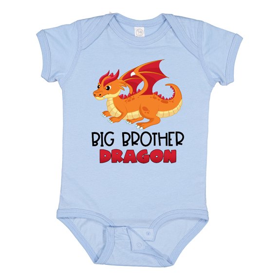 Inktastic Big Brother Cute Red and Orange Dragon Boys Baby Bodysuit