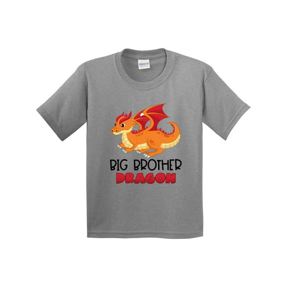 Inktastic Big Brother Cute Red and Orange Dragon Youth T-Shirt