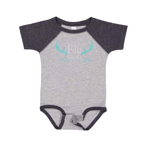 Inktastic Big Brother, Deer Antlers, Arrow - Blue Gray Boys Baby Bodysuit