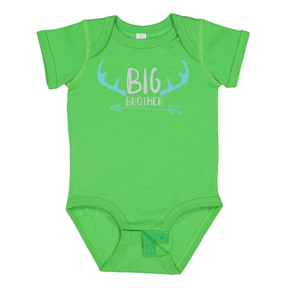 Inktastic Big Brother, Deer Antlers, Arrow - Blue Gray Boys Baby Bodysuit