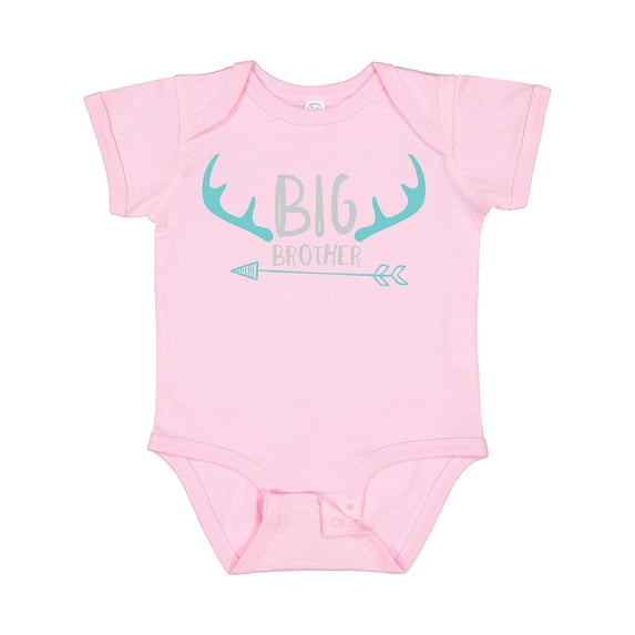 Inktastic Big Brother, Deer Antlers, Arrow - Blue Gray Boys Baby Bodysuit
