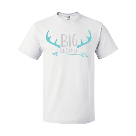 Inktastic Big Brother, Deer Antlers, Arrow - Blue Gray T-Shirt